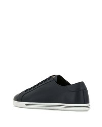 dunkelblaue Leder niedrige Sneakers von Dolce & Gabbana