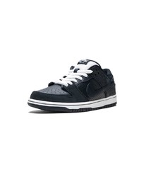 dunkelblaue Leder niedrige Sneakers von Nike