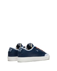 dunkelblaue Leder niedrige Sneakers von Nike