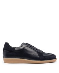 dunkelblaue Leder niedrige Sneakers von Scarosso