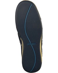 dunkelblaue Leder niedrige Sneakers von Sebago