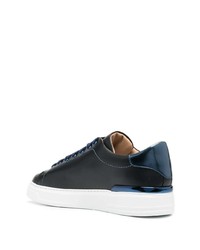 dunkelblaue Leder niedrige Sneakers von Philipp Plein