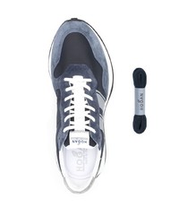 dunkelblaue Leder niedrige Sneakers von Hogan