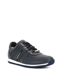 dunkelblaue Leder niedrige Sneakers von Baldinini