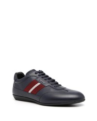 dunkelblaue Leder niedrige Sneakers von Bally