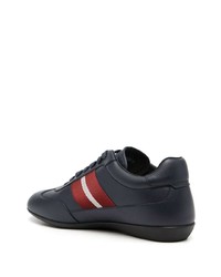 dunkelblaue Leder niedrige Sneakers von Bally