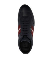 dunkelblaue Leder niedrige Sneakers von Bally