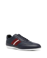 dunkelblaue Leder niedrige Sneakers von Bally