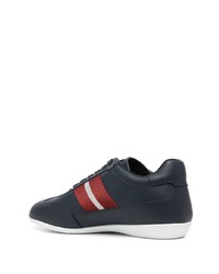 dunkelblaue Leder niedrige Sneakers von Bally