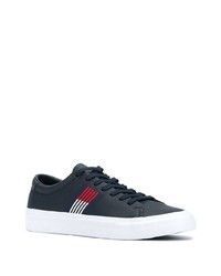 dunkelblaue Leder niedrige Sneakers von Tommy Hilfiger