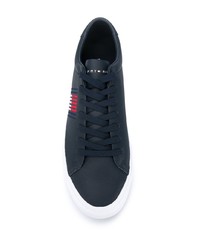 dunkelblaue Leder niedrige Sneakers von Tommy Hilfiger