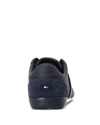 dunkelblaue Leder niedrige Sneakers von Tommy Hilfiger