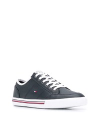 dunkelblaue Leder niedrige Sneakers von Tommy Hilfiger