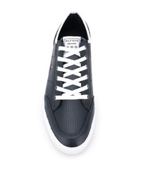 dunkelblaue Leder niedrige Sneakers von Tommy Hilfiger