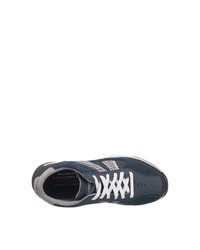 dunkelblaue Leder niedrige Sneakers von Skechers