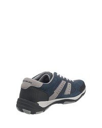 dunkelblaue Leder niedrige Sneakers von Skechers