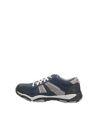 dunkelblaue Leder niedrige Sneakers von Skechers