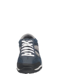 dunkelblaue Leder niedrige Sneakers von Skechers