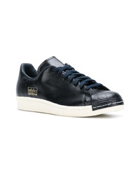 dunkelblaue Leder niedrige Sneakers von adidas