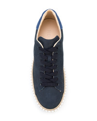 dunkelblaue Leder niedrige Sneakers von Hogan