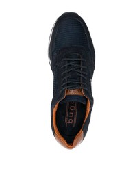 dunkelblaue Leder niedrige Sneakers von Bugatti