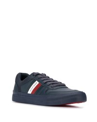 dunkelblaue Leder niedrige Sneakers von Tommy Hilfiger