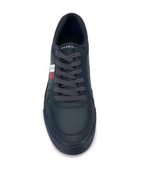 dunkelblaue Leder niedrige Sneakers von Tommy Hilfiger