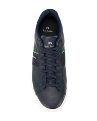 dunkelblaue Leder niedrige Sneakers von Ps By Paul Smith