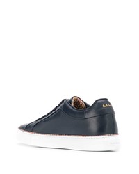 dunkelblaue Leder niedrige Sneakers von Paul Smith