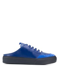 dunkelblaue Leder niedrige Sneakers von Sunnei