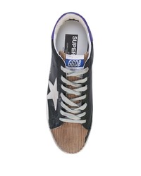 dunkelblaue Leder niedrige Sneakers von Golden Goose