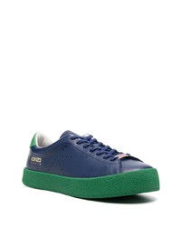 dunkelblaue Leder niedrige Sneakers von Kenzo