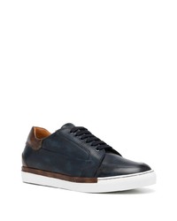 dunkelblaue Leder niedrige Sneakers von Bontoni