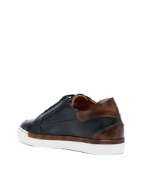 dunkelblaue Leder niedrige Sneakers von Bontoni