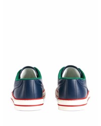 dunkelblaue Leder niedrige Sneakers von Gucci