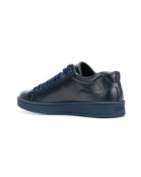 dunkelblaue Leder niedrige Sneakers von Kenzo