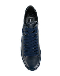 dunkelblaue Leder niedrige Sneakers von Kenzo