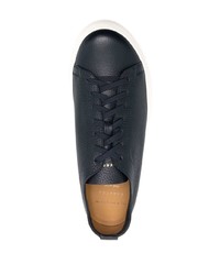 dunkelblaue Leder niedrige Sneakers von Henderson Baracco