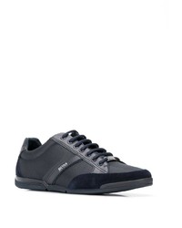 dunkelblaue Leder niedrige Sneakers von BOSS HUGO BOSS