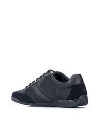 dunkelblaue Leder niedrige Sneakers von BOSS HUGO BOSS