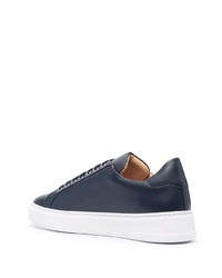 dunkelblaue Leder niedrige Sneakers von Philipp Plein