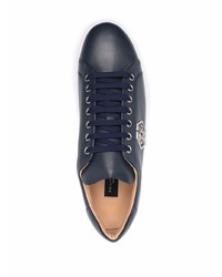 dunkelblaue Leder niedrige Sneakers von Philipp Plein