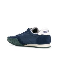 dunkelblaue Leder niedrige Sneakers von Kenzo