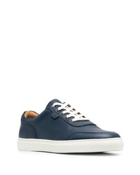 dunkelblaue Leder niedrige Sneakers von Harrys Of London