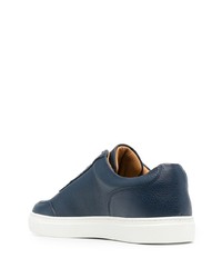 dunkelblaue Leder niedrige Sneakers von Harrys Of London