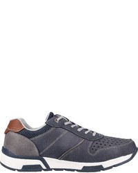 dunkelblaue Leder niedrige Sneakers von Tom Tailor