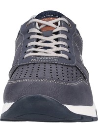 dunkelblaue Leder niedrige Sneakers von Tom Tailor