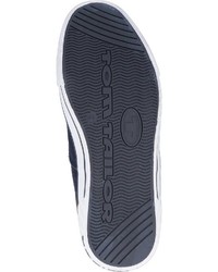 dunkelblaue Leder niedrige Sneakers von Tom Tailor