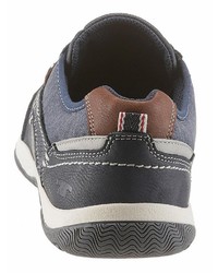 dunkelblaue Leder niedrige Sneakers von Tom Tailor