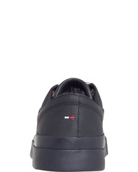 dunkelblaue Leder niedrige Sneakers von Tommy Hilfiger